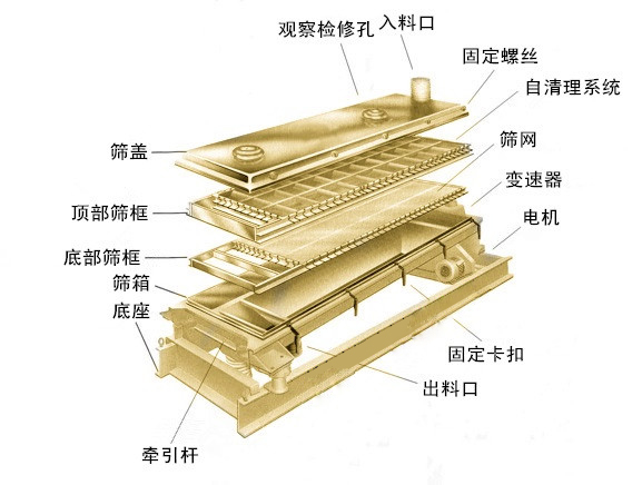 精密回旋篩內(nèi)部結(jié)構(gòu)圖